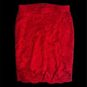 Beautiful red lace skirt